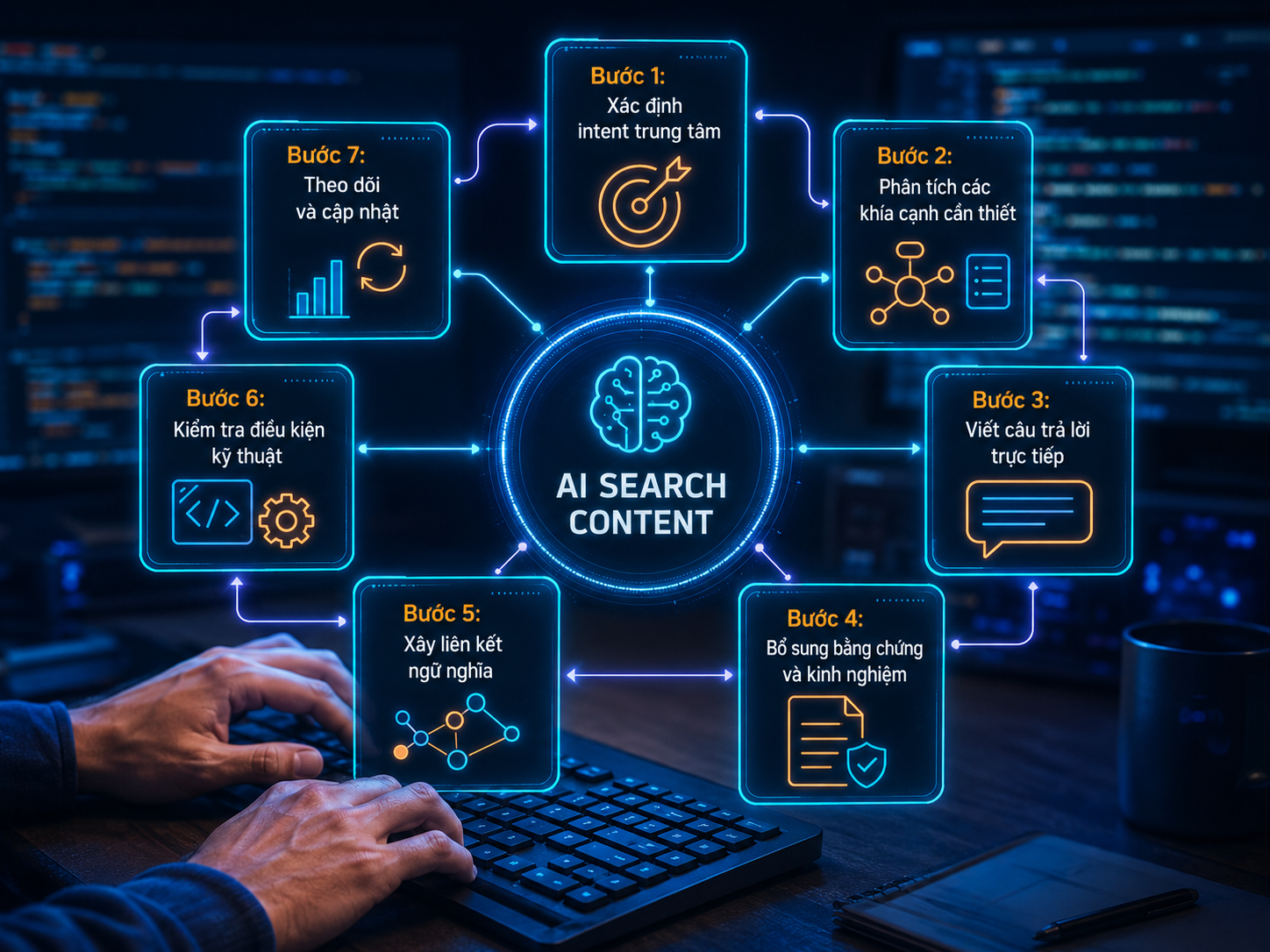SEO Cho AI Search 2026: Cách Tối Ưu Cho AI Overviews, AEO Và GEO 10 Quy trình bảy bước tối ưu bài viết cho AI Overviews, AEO và GEO