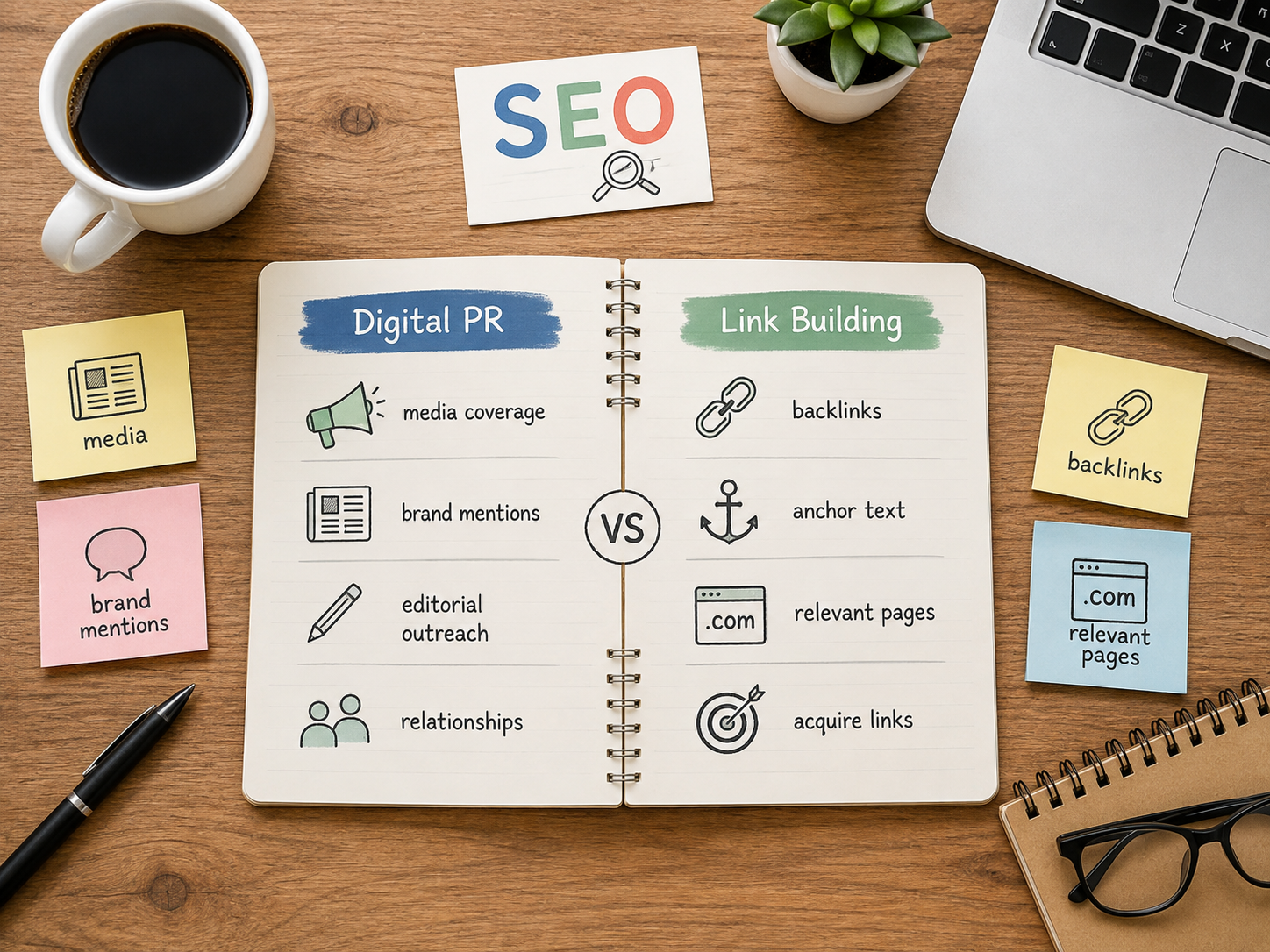 So sánh Digital PR và link building truyền thống về mục tiêu, cách tiếp cận và hình thức tạo backlink